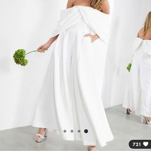 ASOS Edition Off the Shoulder Bridal Jumpsuit